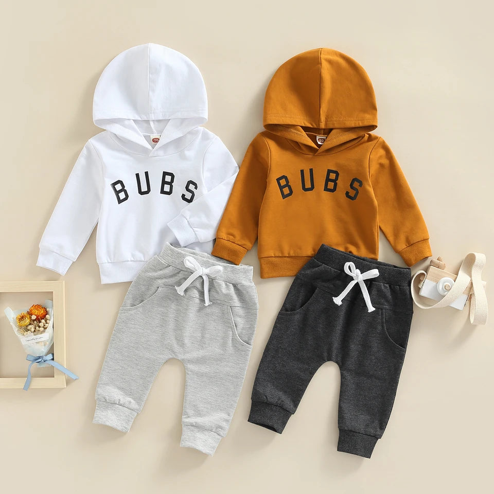 Newborn 2Pcs Outfit Set | Baby Hooded Pullover &amp; Trousers Clothes | Soft Infant Tracksuit for Boys Girls 0-3 Years