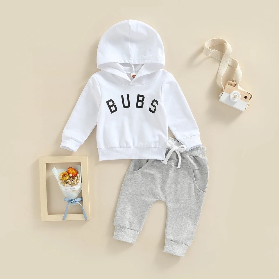 Newborn 2Pcs Outfit Set | Baby Hooded Pullover &amp; Trousers Clothes | Soft Infant Tracksuit for Boys Girls 0-3 Years
