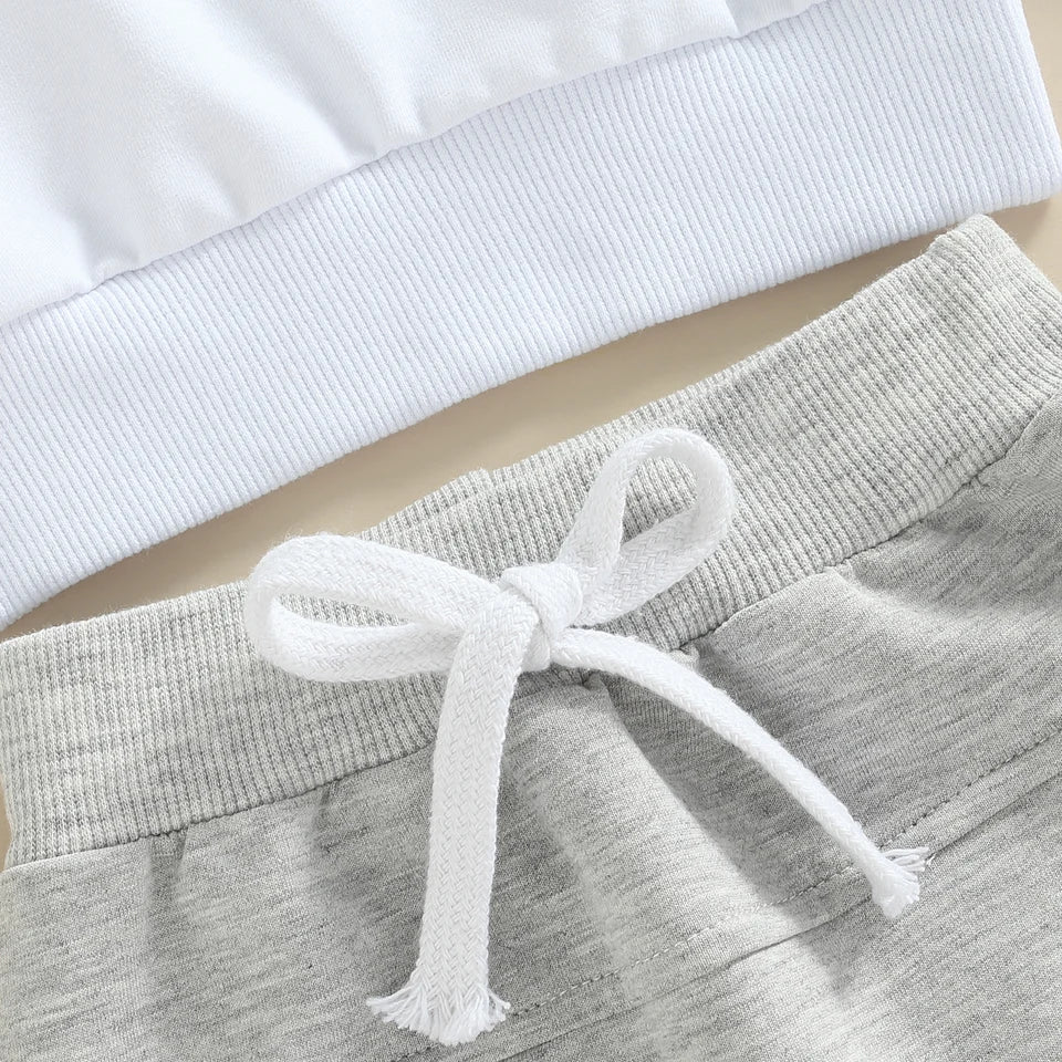 Newborn 2Pcs Outfit Set | Baby Hooded Pullover &amp; Trousers Clothes | Soft Infant Tracksuit for Boys Girls 0-3 Years