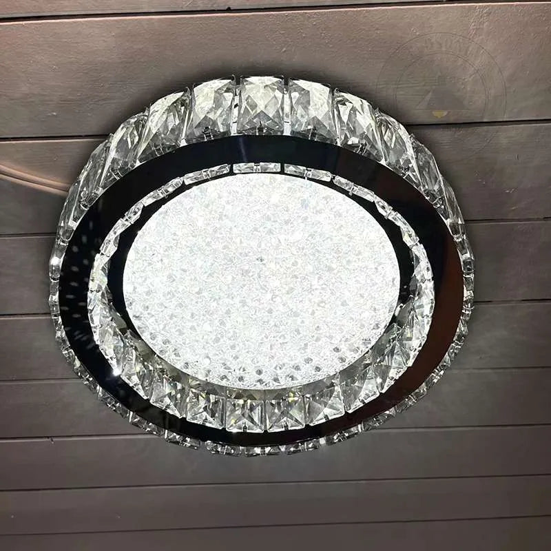 Modern Crystal Flush Mounted Ceiling Lamp Round LED Chandeliers Lights~5007