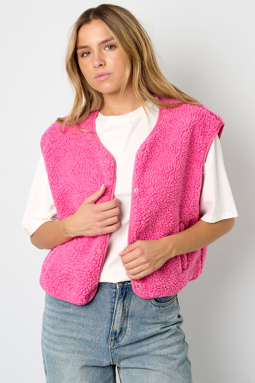 Woven Polyester Fiber Women's Vest Casual Solid Color Fall/Winter