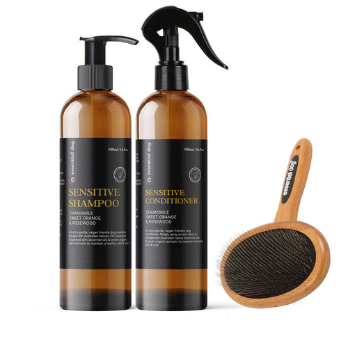 bamboo slicker brush australia essential dog-1