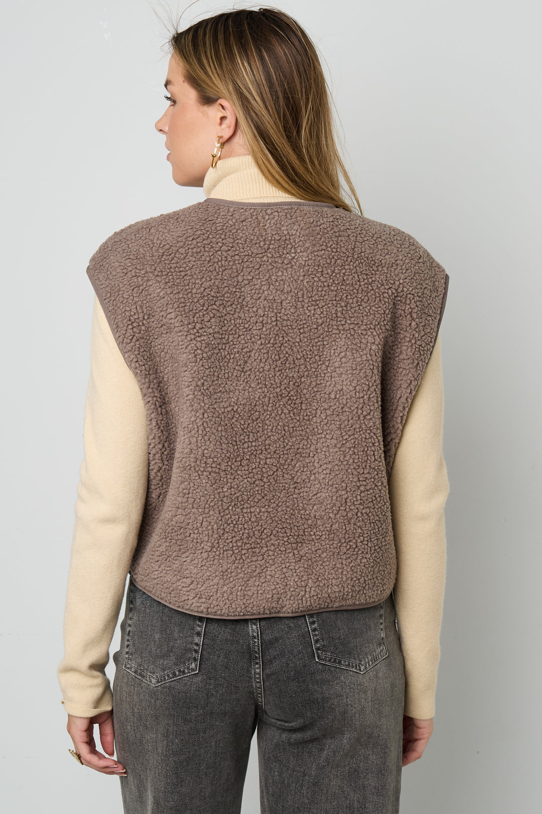Woven Polyester Fiber Women's Vest Casual Solid Color Fall/Winter