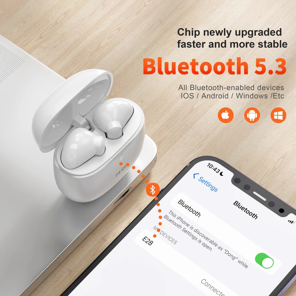 Wireless Bluetooth Earphones TWS 5.3 Noise Cancelling
