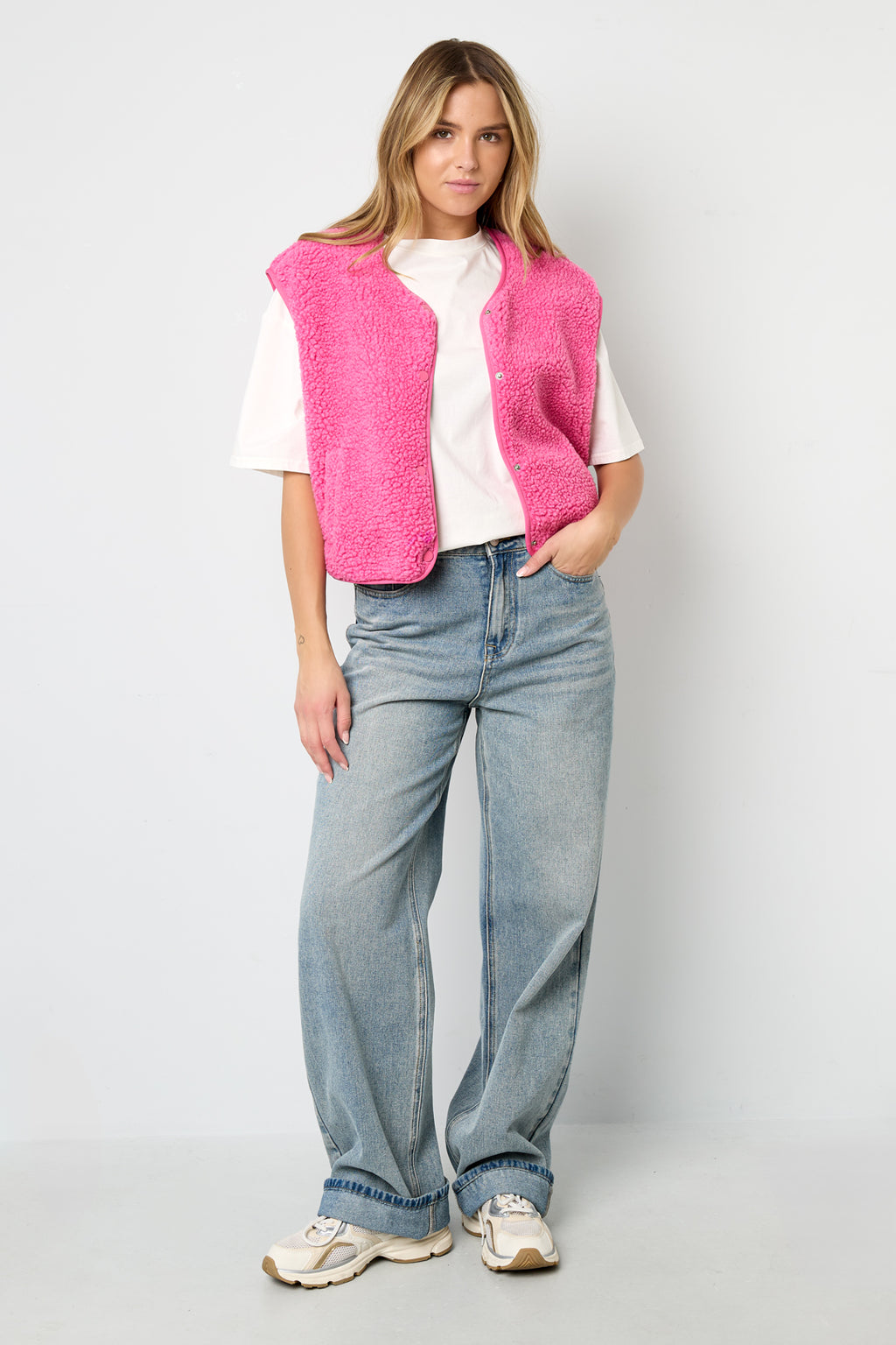 Woven Polyester Fiber Women's Vest Casual Solid Color Fall/Winter