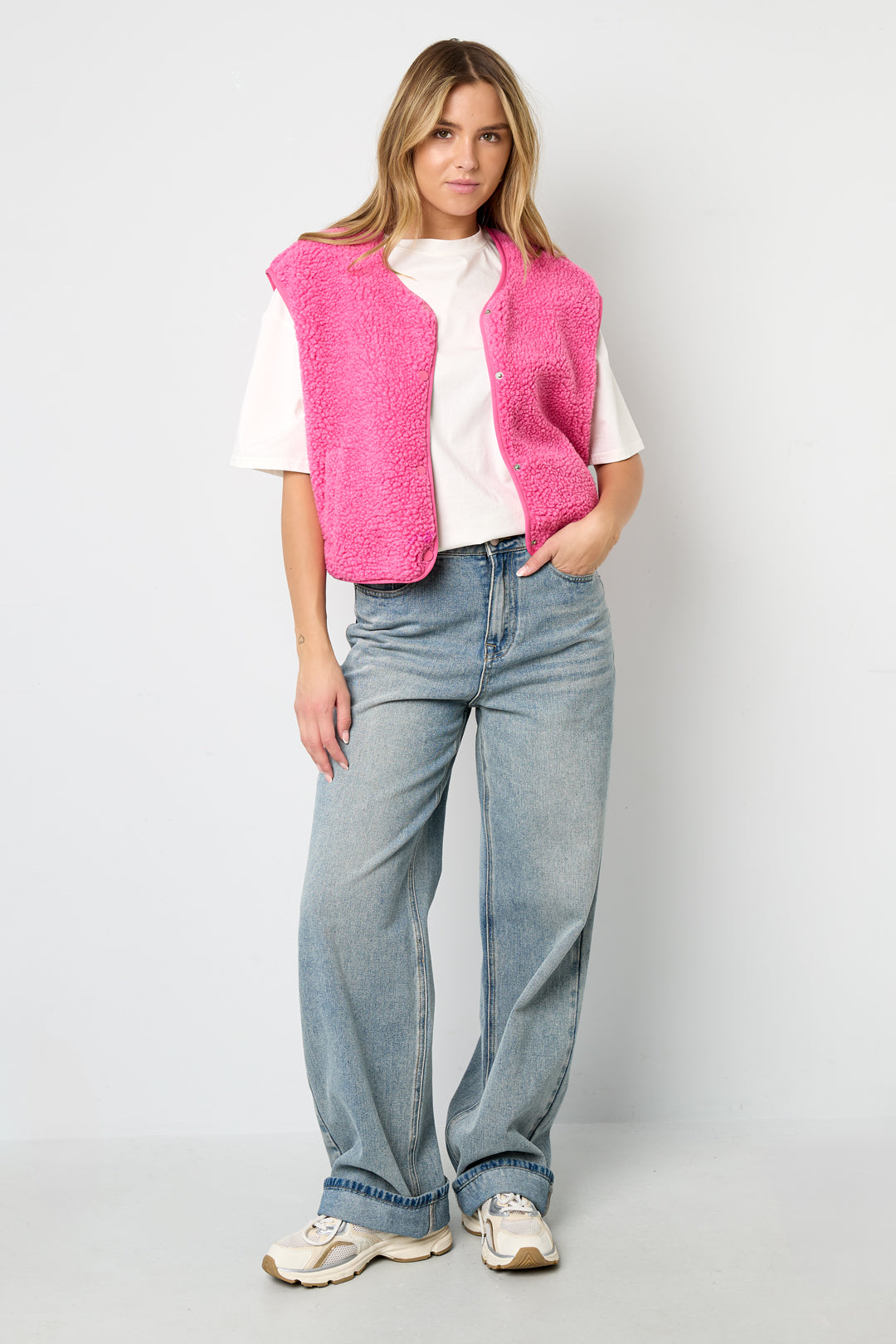 Woven Polyester Fiber Women's Vest Casual Solid Color Fall/Winter