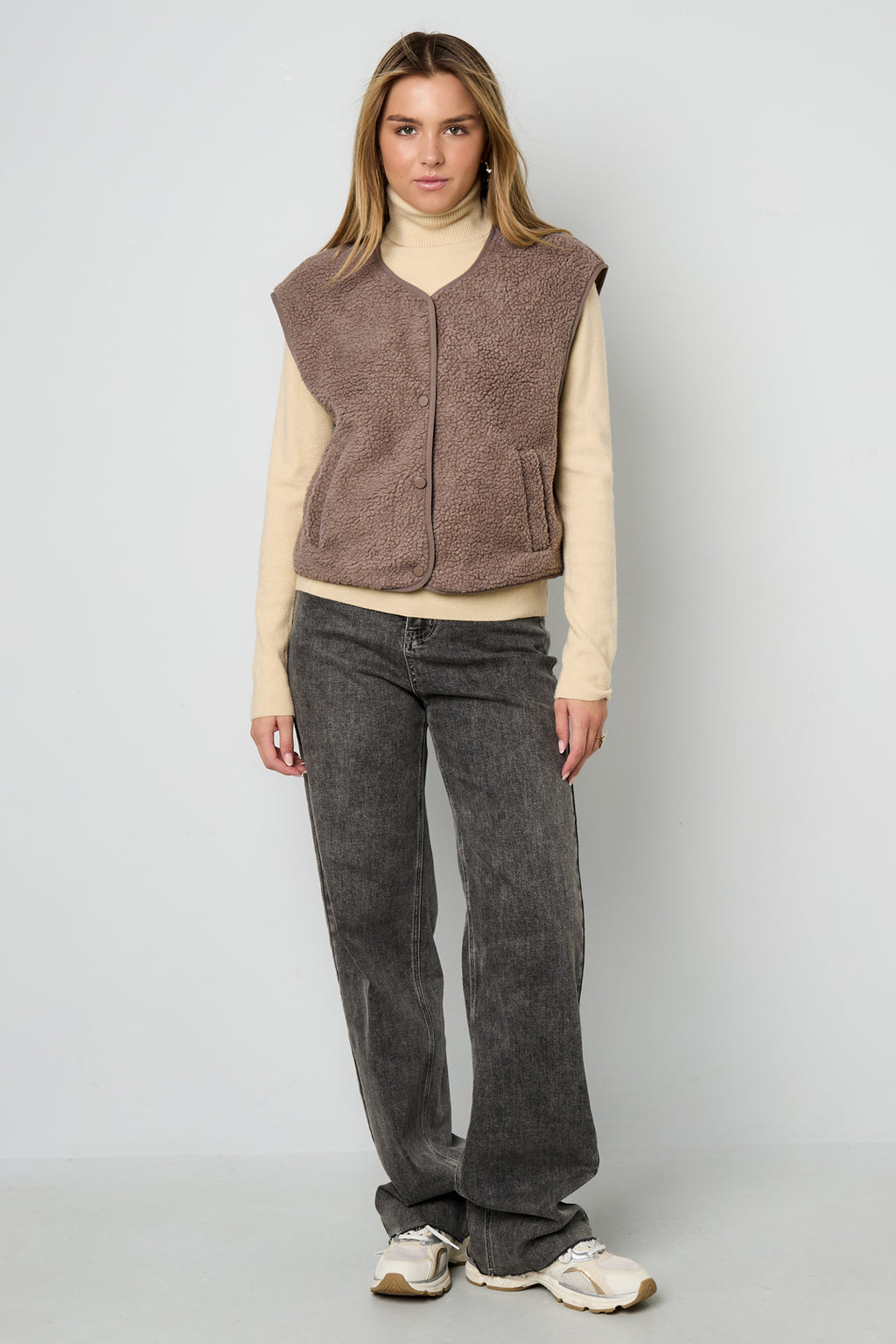 Woven Polyester Fiber Women's Vest Casual Solid Color Fall/Winter