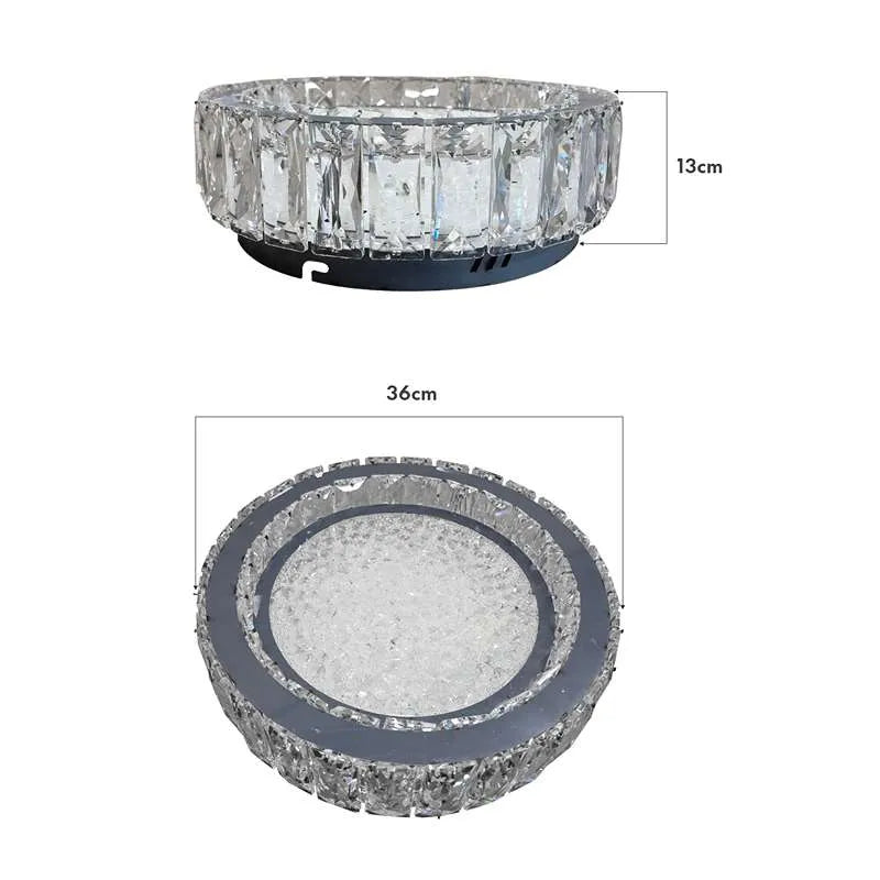Modern Crystal Flush Mounted Ceiling Lamp Round LED Chandeliers Lights~5007